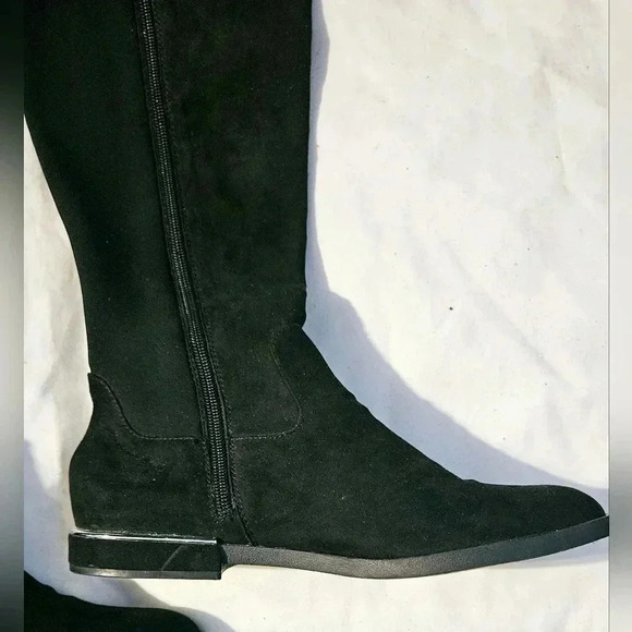 Calvin Klein Rania 2 Womens Faux Suede Dressy Black Knee-High Boots sz7.5US new - Picture 3 of 13